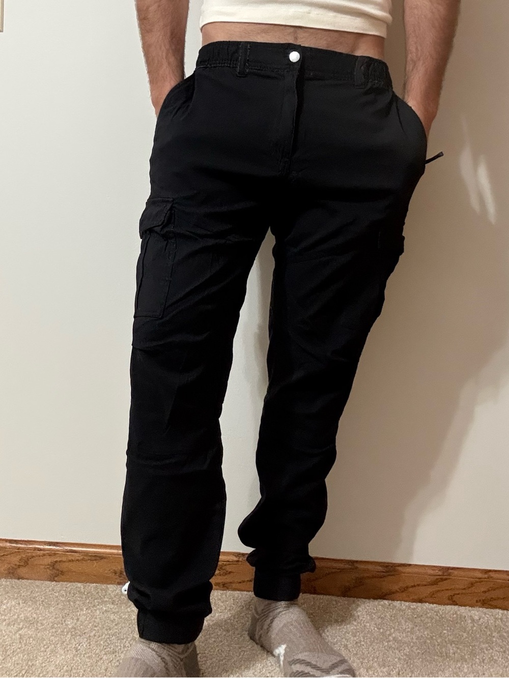 Black cargo jogger pants 32x30